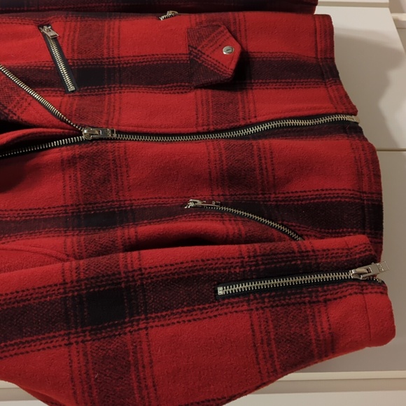 UNIF Boyfriend Plaid Moto Jacket Women's M - Picture 6 of 9